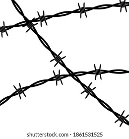 Disease, conclusion symbol, sign. Barbed wire isolated on white background. Vector Illustration EPS10
