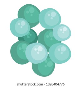 Icono del virus de bacterias de la gripe. Caricatura del ícono del vector del virus de la gripe por enfermedad para diseño web aislado en fondo blanco