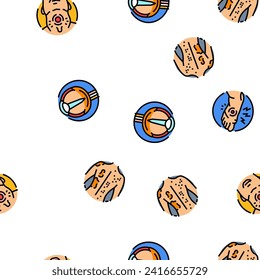 disease health heart vector seamless pattern thin line illustration