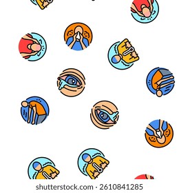 disease health heart vector seamless pattern thin line illustration