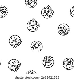 disease health heart vector seamless pattern thin line illustration