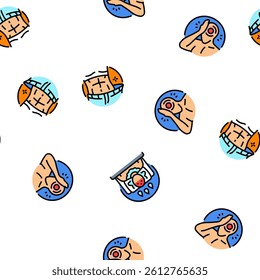 disease health heart vector seamless pattern thin line illustration