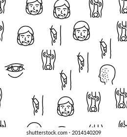 Ilustración de líneas delgadas del vector de problemas de salud de enfermedades