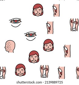 Ilustración de líneas delgadas del vector de problemas de salud de enfermedades