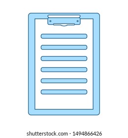 Disease History Icon. Thin Line With Blue Fill Design. Vector Illustration.