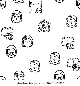 Ilustración delgada de la línea del vector de órganos humanos de enfermedades