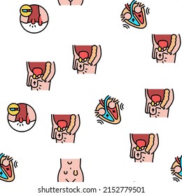 Ilustración delgada de la línea del vector de órganos humanos de enfermedades