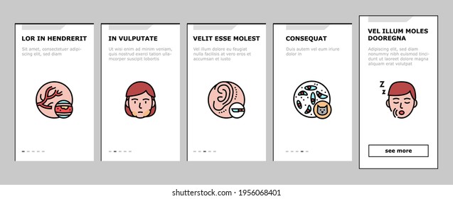Vector de pantalla de la aplicación móvil para problemas humanos de enfermedad en el submarino. Tejido Epitelial Y Toxoplasmosis, Cirugía Y Celulitis, Picor De Piel Y Enfermedad De Linfoma Ilustraciones