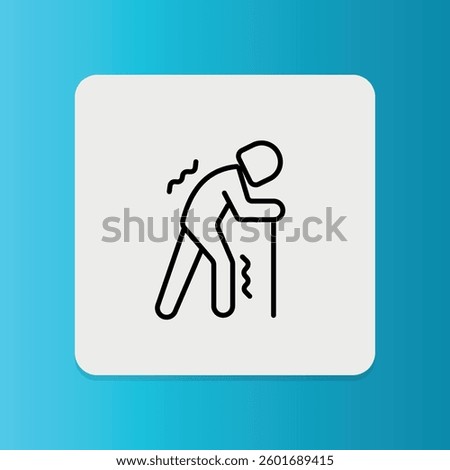 Parkinson’s Disease icon. Editable stroke. Vector illustration	
