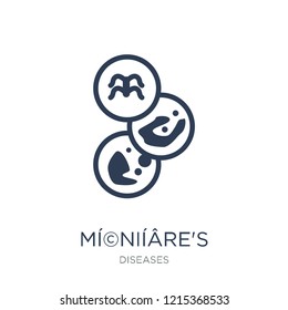 Mí©niíÂre's disease icon. Trendy flat vector Mí©niíÂre's disease icon on white background from Diseases collection, vector illustration can be use for web and mobile, eps10