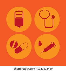 disease icon. disease vector icons set drop counter, tablet capsule, stethoscope and syringe