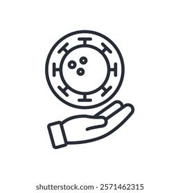 disease icon. vector.Editable stroke.linear style sign for use web design,logo.Symbol illustration.