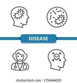 Disease Icons. Professional, pixel perfect icons. EPS 10 format.
