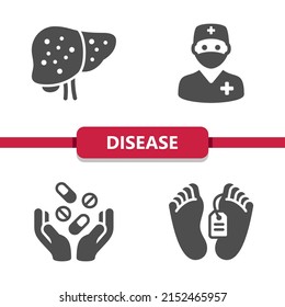Disease Icons. Professional, pixel perfect icons. EPS 10 format.