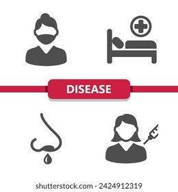 Disease Icons . Professional, pixel perfect icons. EPS 10 format.