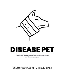 enfermedad pet delgado contorno icono diseño del Vector bueno para el Web o App móvil