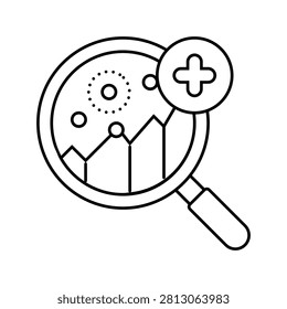disease prediction algorithm healthcare innovation line icon vector. disease prediction algorithm healthcare innovation sign. isolated contour symbol black illustration