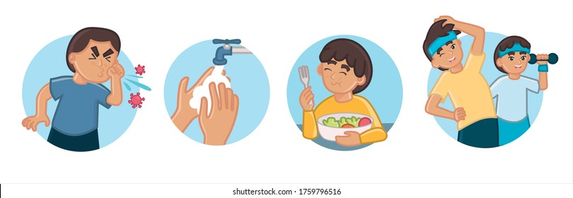 Disease prevention cute cartoon bundle