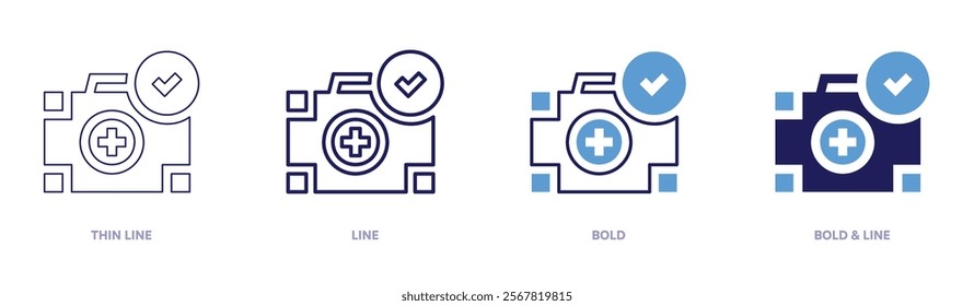 Disease prevention icon in 4 different styles. Thin Line, Line, Bold, and Bold Line. Duotone style. Editable stroke.