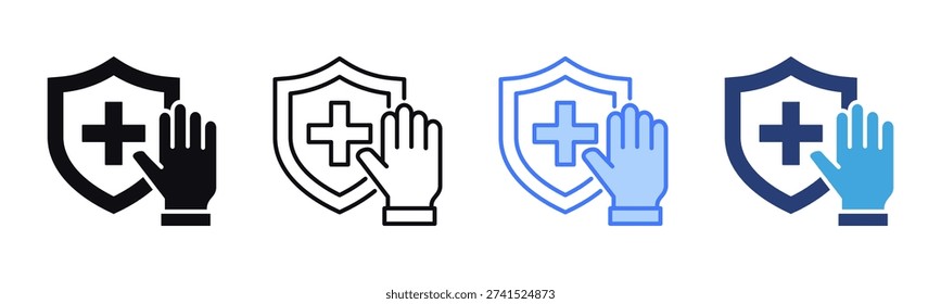 Disease Prevention icon sheet multiple style collection