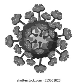 Disease virus cell icon. Gray monochrome illustration of bacteria vector icon for web design