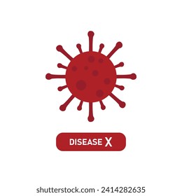 Disease X, a new pandemic. A virus of a hypothetical unknown threat. Medicine and healthcare concept. Flat vector illustration eps 10.