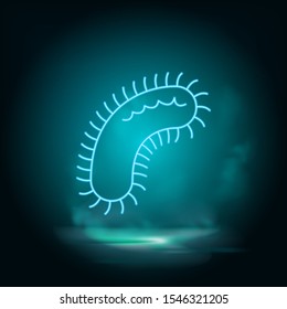 Diseases, bacteria, virus neon vector icon. Smoke effect neon style vector icons