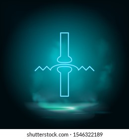 Diseases, bone, injury neon vector icon. Smoke effect neon style vector icons.
