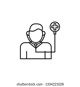 Diseases, doctor, study, check vector. Muscle aches, cold and bronchitis, pneumonia and fever, health medical illustration - Vector