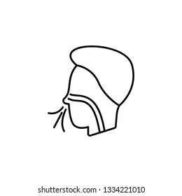 Diseases, nose, rhinitis vector. Muscle aches, cold and bronchitis, pneumonia and fever, health medical illustration - Vector