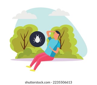 Enfermedades de transmisión de vías de composición con caracteres humanos sin rostro plano que sufren de síntomas ilustraciones vectoriales