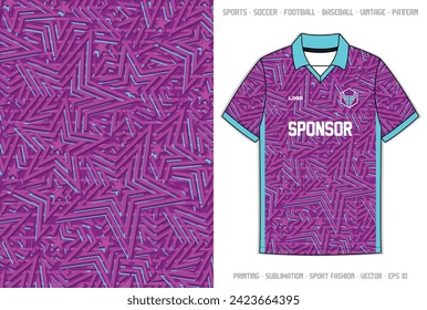 Diseno camiseta futbol sublimación patrón jersey fútbol púrpura retro