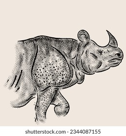 (Diserahkan sumatrensis) rhino species from the Indonesian island of Sumatra 