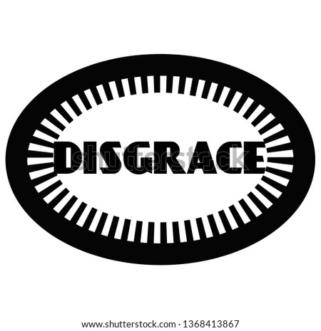DISGRACE stamp on white