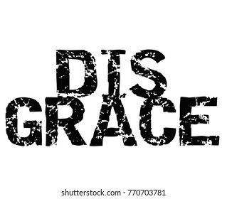 Disgrace. Typographic stamp visualisation concept Original series.