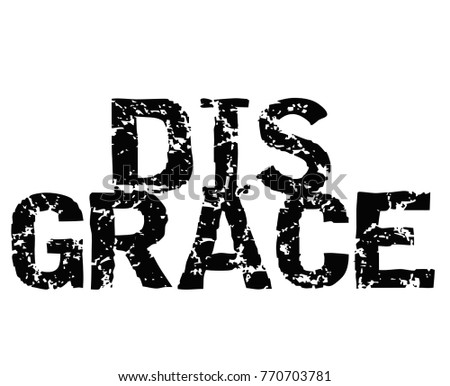 Disgrace. Typographic stamp visualisation concept Original series.