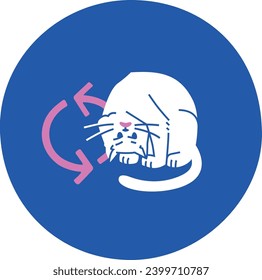 Disgruntled cat makes a workout, update arrows flat illustration for error pages or placeholders
