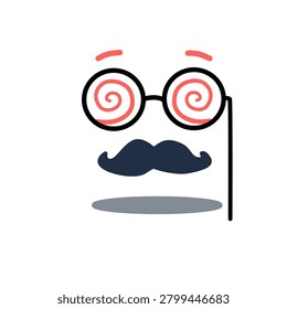 Disguise Glasses with Mustache Vector Illustration. Funny Groucho Marx style prank joke mask icon.