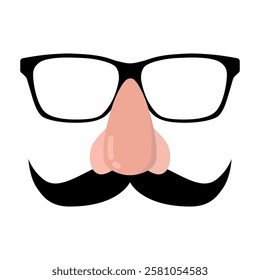 Disguise mask funny glasses vector