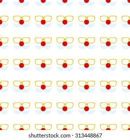 Disguise mask vector icon seamless pattern, tiling ornament on white.