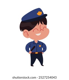 disfarce policial halloween personagem isolado