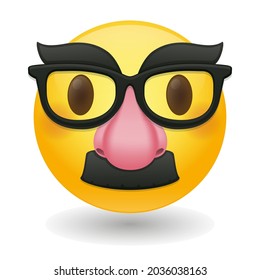 Disguised Emoji Icon Illustration Sign.  Detective Vector Symbol Emoticon Design Vector Clip Art.