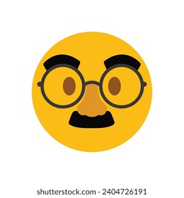 Disguised face with fake nose and moustache glasses vector emoji