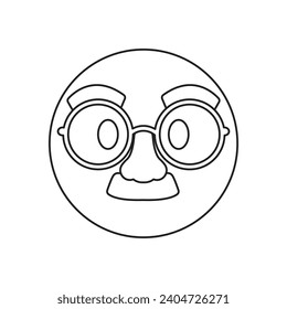 Disguised face with fake nose and moustache glasses vector emoji