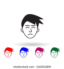 Disgust on the face multi color icon. Simple glyph, flat vector of facial expressions icons for ui and ux, website or mobile application