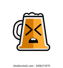 Disgusted beer cartoon character