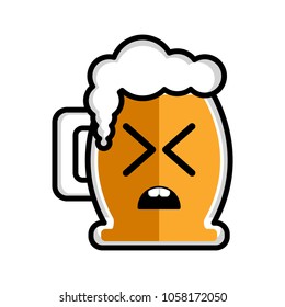 Disgusted beer cartoon character