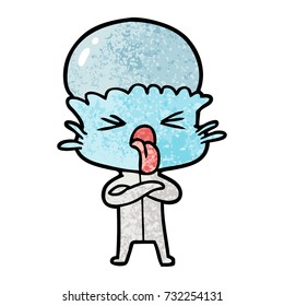 alienígena de caricatura indignado