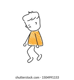 Disgusted emoji character. Editable line disgusted character.