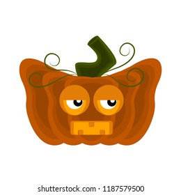 Disgusted halloween pumpkin cartoon character